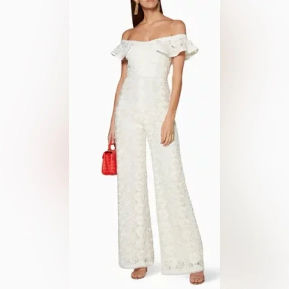 Alexis Cream Lace Jumpsuit - Picture 1 of 10